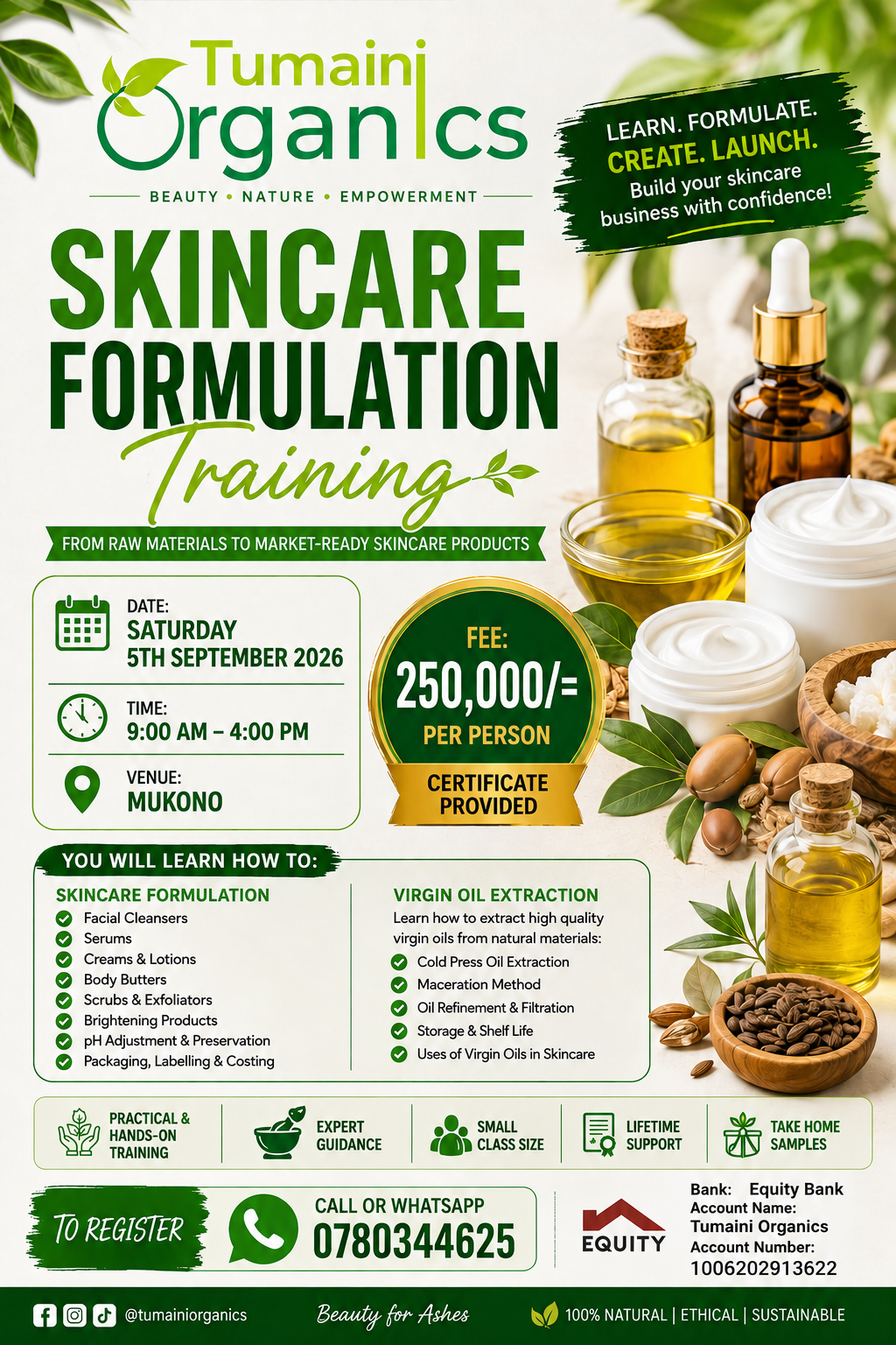SKINCARE PRODUCT FORMULATION TRAINING
